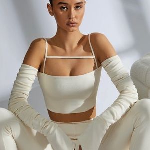 Oh Polly | Ivory free spirit Bardot crop top